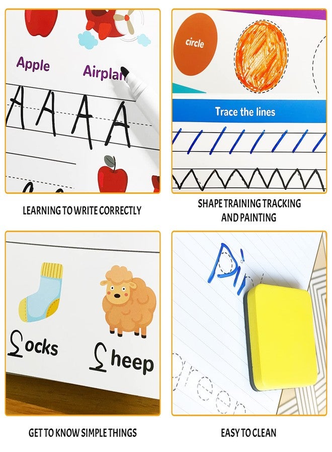 ABERLLS Handwriting Practice Book for Kids, Toddler Preschool Learning Activity for 3 4 5 Year Old, Kindergarten Educational Toys, Montessori Toys Learn Number Letters/ Shapes/ Animal/ Sight Words Workbook - Image 4